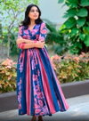 Tew Mix Cotton With Floral Print Long Western Gown Suppliers In India